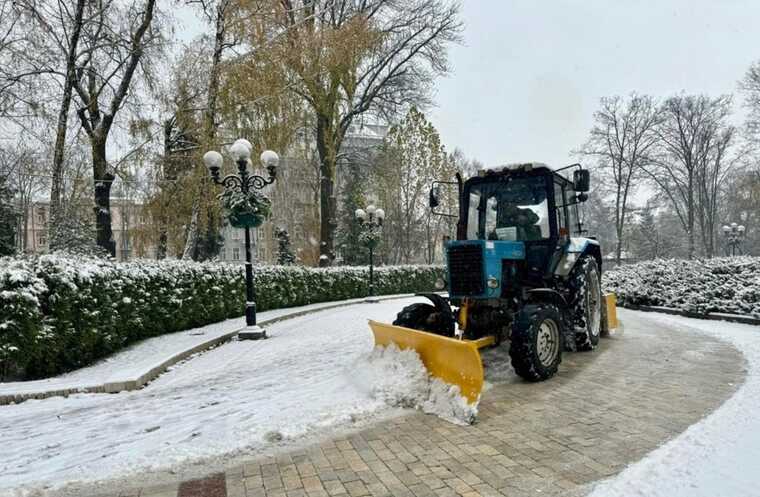 В Киеве выпал первый снег