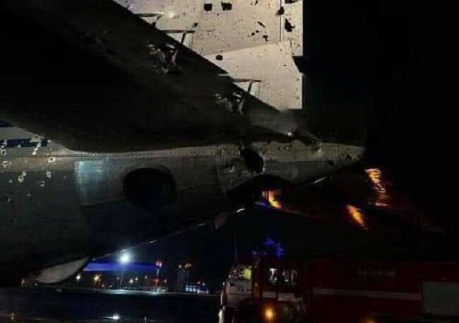 У Мережі публікують фото, імовірно, Іл-22, який підбили ЗСУ