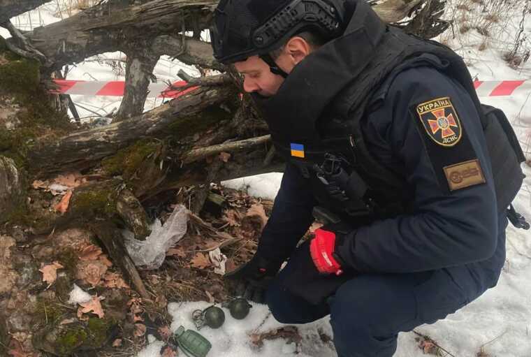 У Київській області чоловік посеред вулиці знайшов три бойові гранати