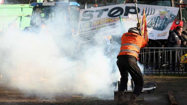 Масштабный протест фермеров начался в Брюсселе