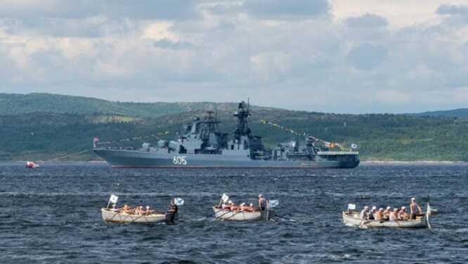 Russian anti-submarine ship Admiral Levchenko catches fire in the Barents Sea