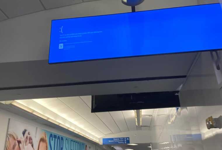 Глобальний ІТ-збій: В аеропортах Європи та США замість табло – сині екрани