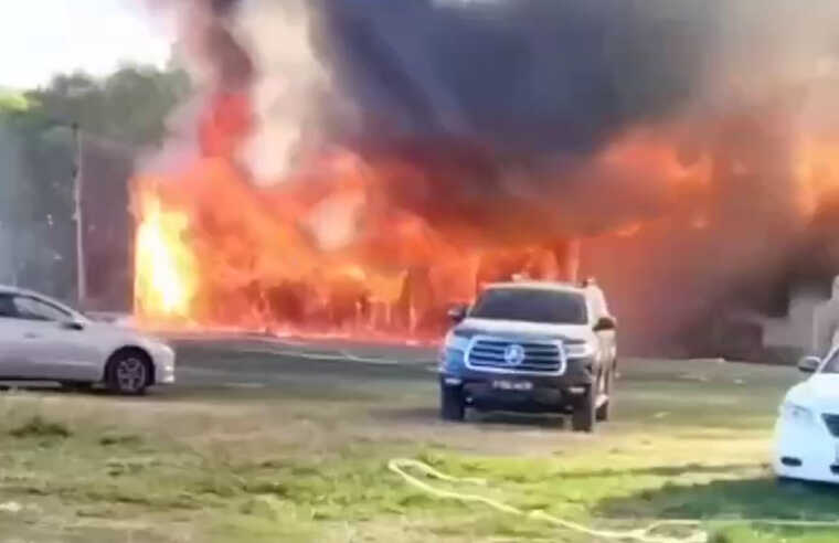 В РФ в Краснодарском крае горит бывшая база ЧВК "Вагнер"