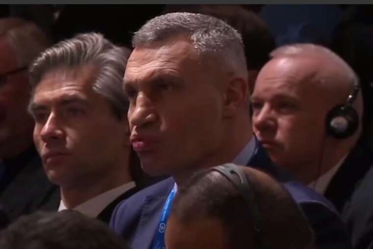 In the network, Klychkos reaction to Vances speech was shown