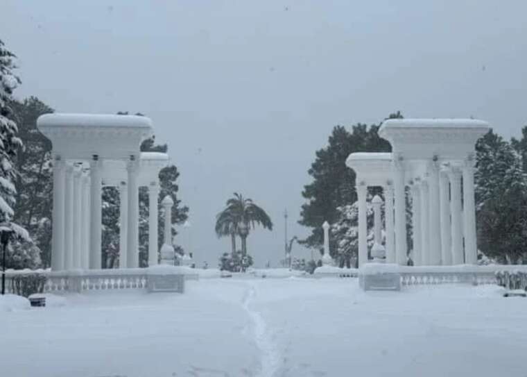 У Батумі через снігопад зупинилися автобуси, закриті школи й аеропорт