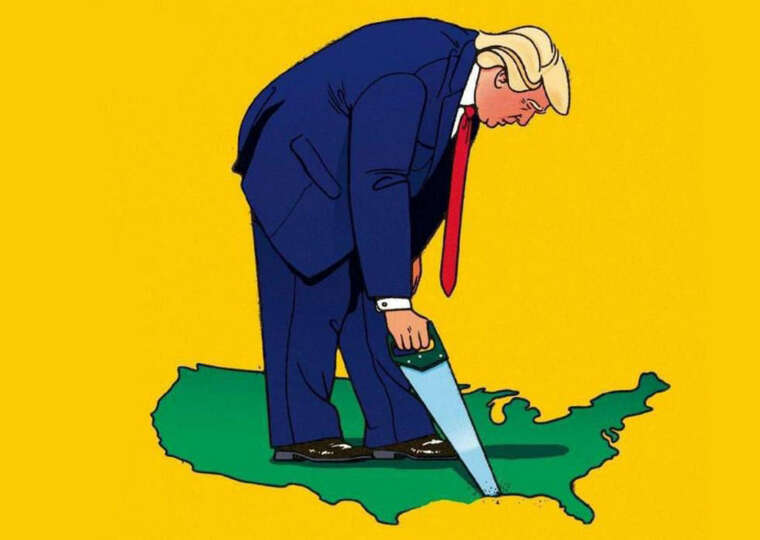 "День разорения" — новая обложка The Economist в ответ на пошлины Трампа