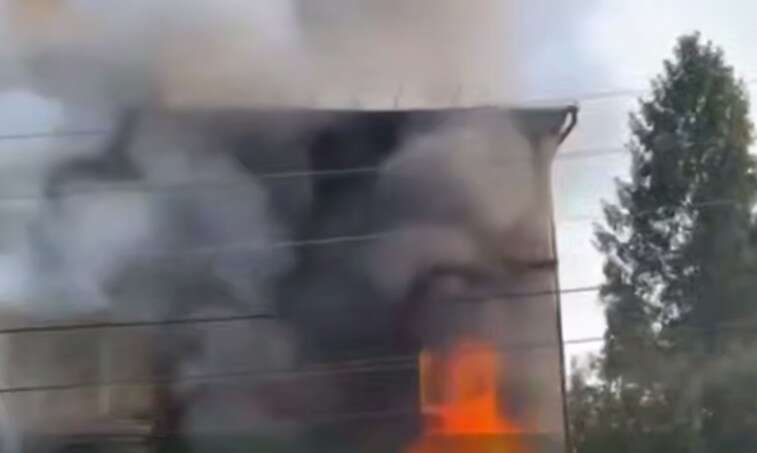 In Kharkiv, in the Novobavarskyi district, a building of the TRC is on fire