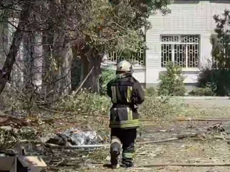 In Kremenchuk, a video was shown of the fire being extinguished after the strike on the TRC: there is an injured person