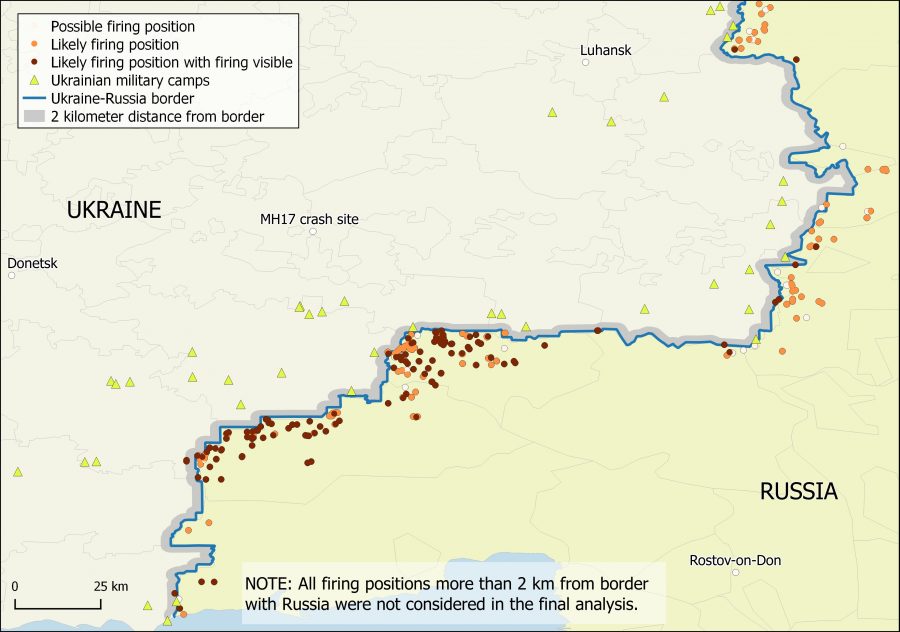 Прораховані позиції російської артилерії на кордоні
