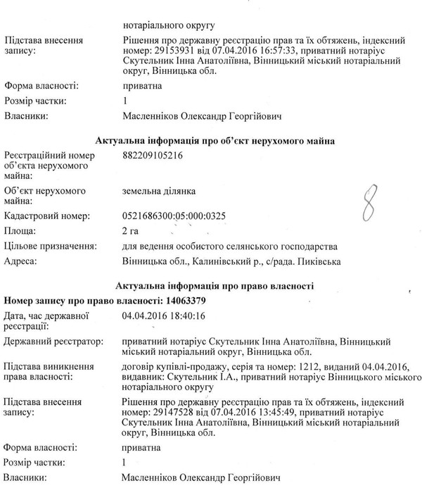 майно Олександра Масленнікова фото