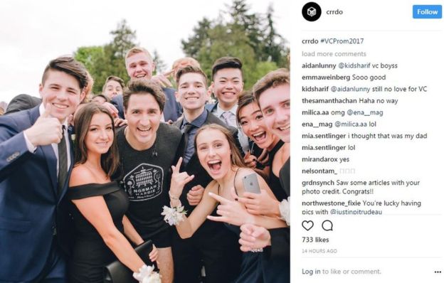 Photographer Cam Corrado captured the students’ moment with PM Justin Trudeau dqxikeidqxidqrant