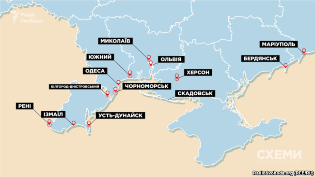 Після анексії Криму лишилося 13 морських портів