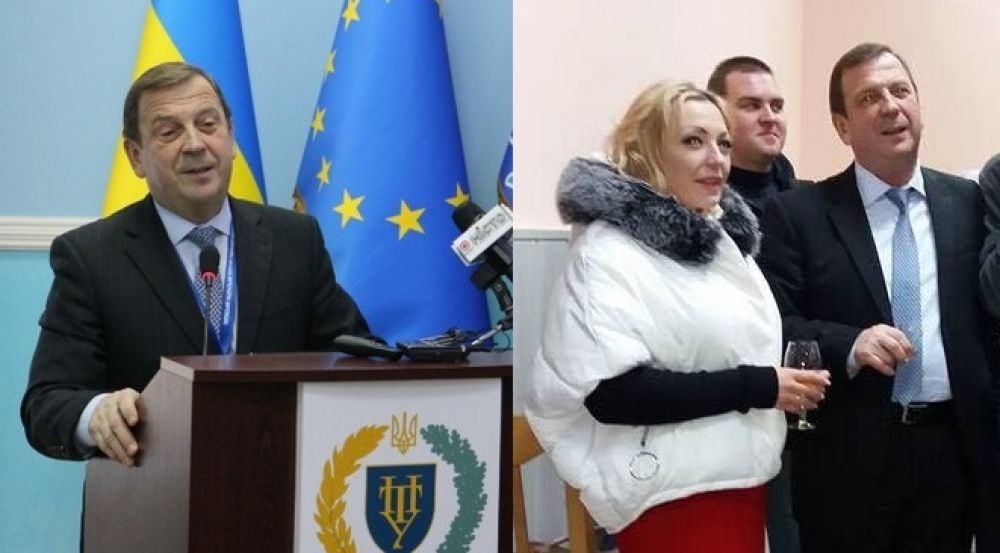 Вадим Стогній під час офіційного виступу та після (Фото з сайту ПНТУ та з соціальних мереж)