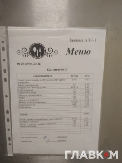 Ціни у столовій ЧАЕС нагадують про радянське минуле