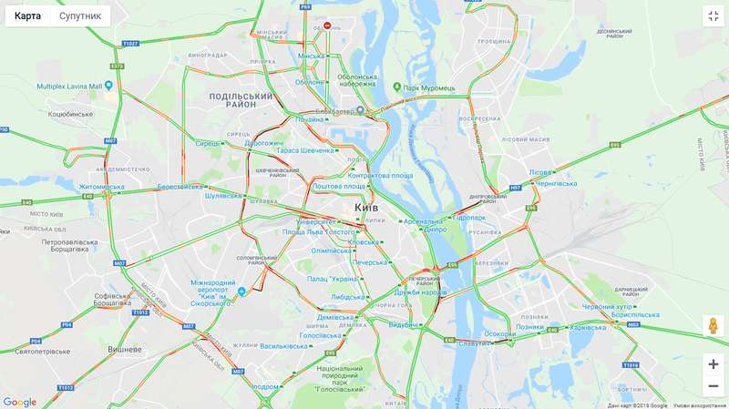 Ð’ ÐšÐ¸ÐµÐ²Ðµ Ð¸Ð·-Ð·Ð° Ð½ÐµÐ¿Ð¾Ð³Ð¾Ð´Ñ‹ Ð´Ð²Ð¸Ð¶ÐµÐ½Ð¸Ðµ Ð¾Ð³Ñ€Ð°Ð½Ð¸Ñ‡ÐµÐ½Ð¾, Ð²ÑÑŽÐ´Ñƒ Ð¿Ñ€Ð¾Ð±ÐºÐ¸: ÐºÐ°Ñ€Ñ‚Ð° Ð¿Ñ€Ð¾ÐµÐ·Ð´Ð° dqxikeidqxidqrant