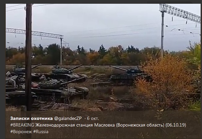 Разгрузка военной техники в Масловке