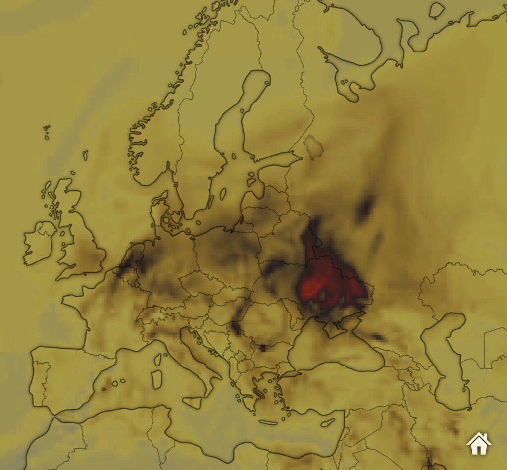 Над Украиной зафиксировали высокий уровень угарного газа