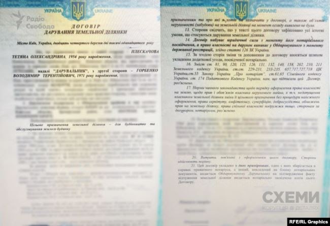 Землю під будинком та іншими будівлями Володимиру Горбенку подарували