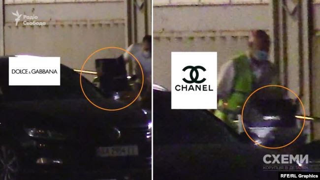 «Схеми» зафіксували візки з пакетами, на деяких із яких виднілися написи елітних брендів