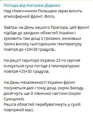 Синоптик дала прогноз на праздничные выходные в Украине.