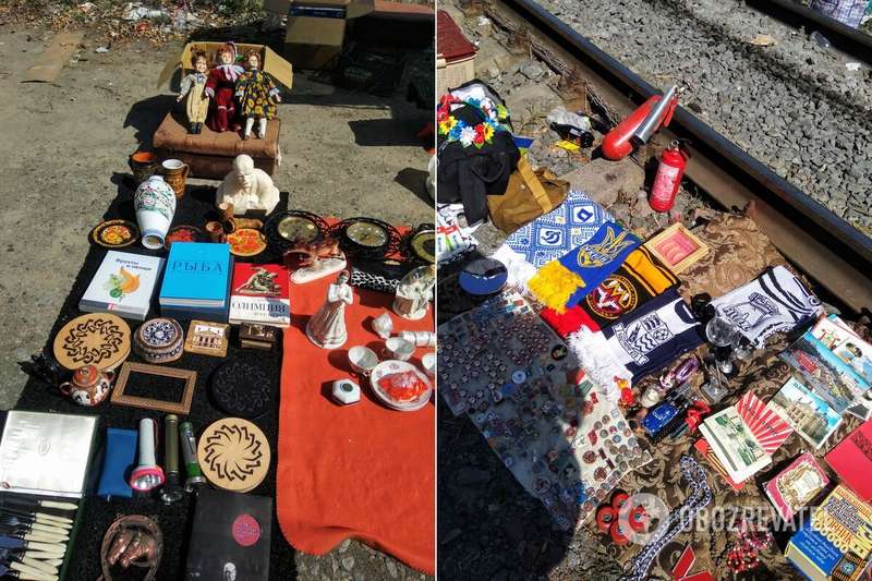 Люди не боятся выкладывать вещи прямо на железнодорожных путях, там торговля пока бесплатная