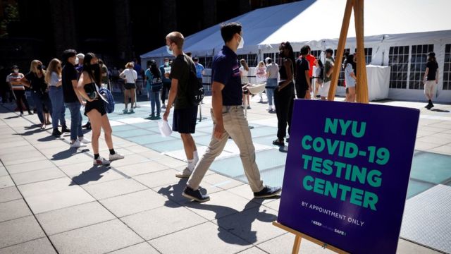 Тестирование на Covid-19 в Нью-йоркском университете dqxikeidqxidqeant