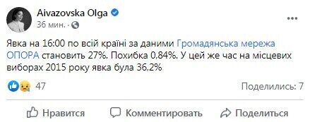 Facebook Ольги Айвазовской.