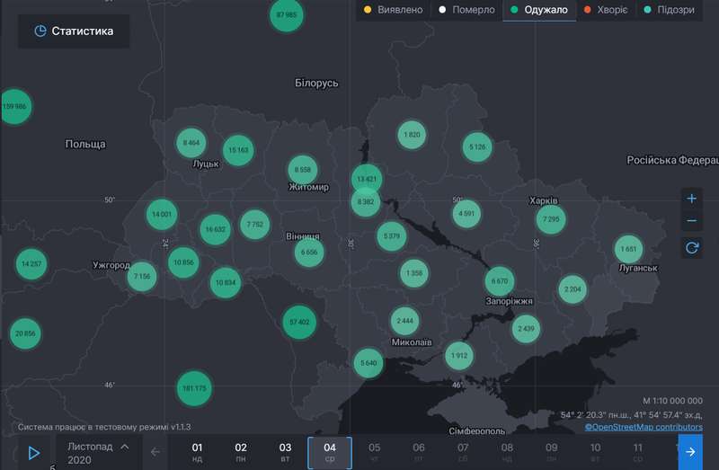Количество выздоровевших от коронавирусной болезни за 3 ноября