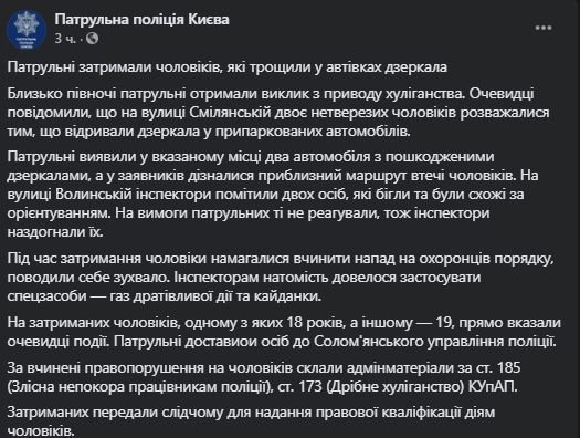 В Киеве молодые парни пытались напасть на полицейских: как их проучили