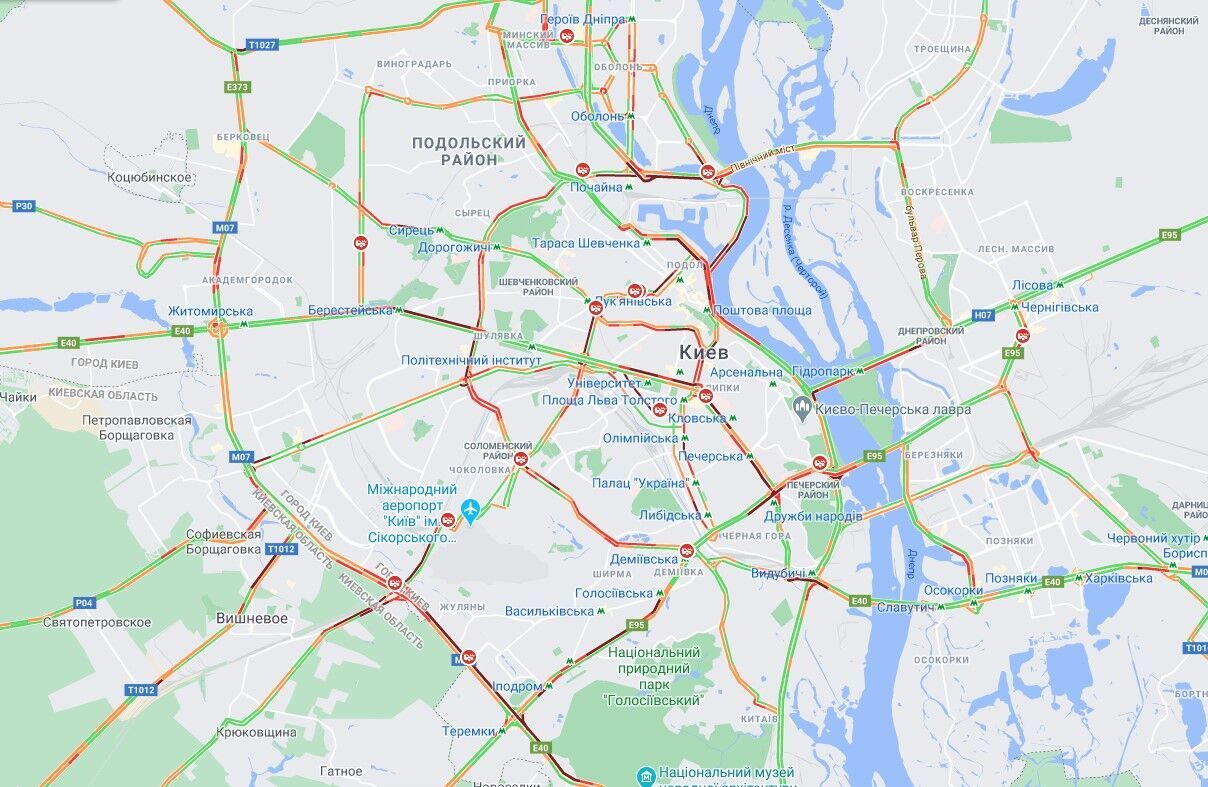 Заторы в Киеве