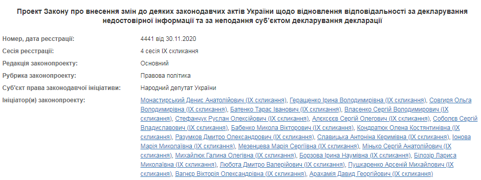 Информация о законопроекте на сайте Рады dqxikeidqxidqeant