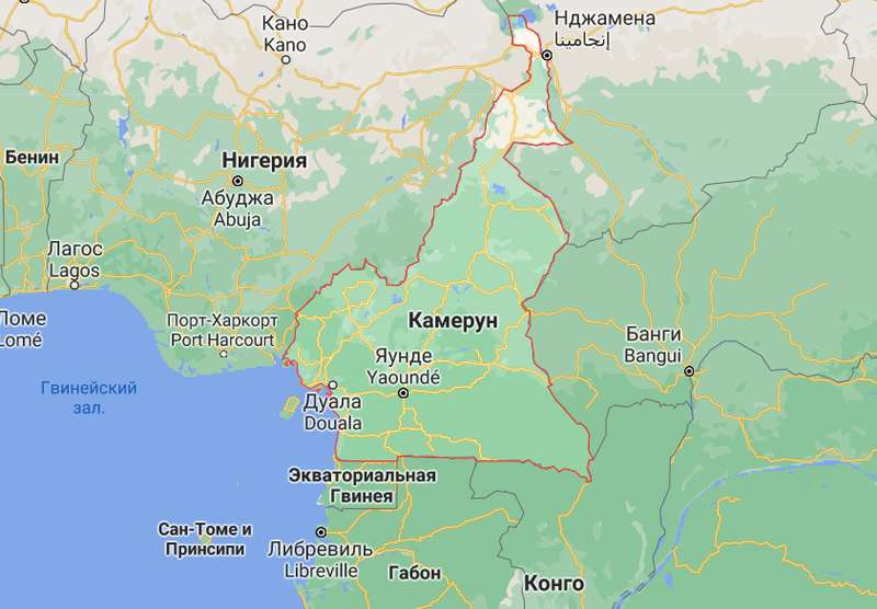 Камерун на карте мира. dqxikeidqxidqeant