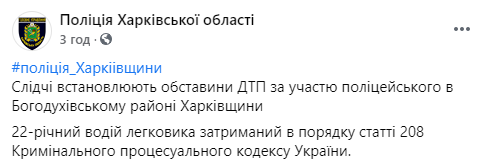 Под Харьковом полицейский на отцовском авто задавил пешехода и скрылся с места ДТП. Скриншот: Фейсбук dqxikeidqxidqrant