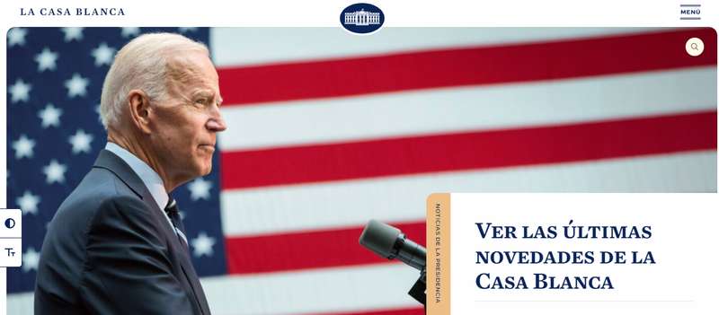 Сайт Белого дома теперь имеет испаноязычную версию. Скриншот: whitehouse.gov dqxikeidqxidqeant