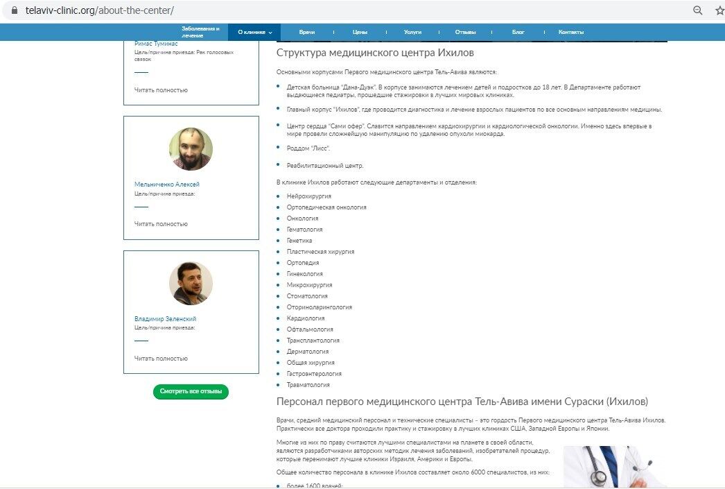 Перелік корпусів та відділень