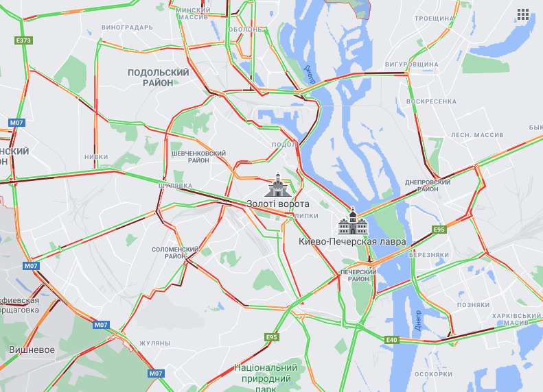 Пробки в столице 28 января. Скриншот: Google Maps dqxikeidqxidqeant