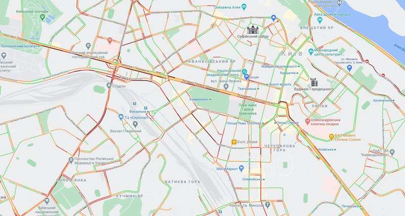 Пробки в центре Киева