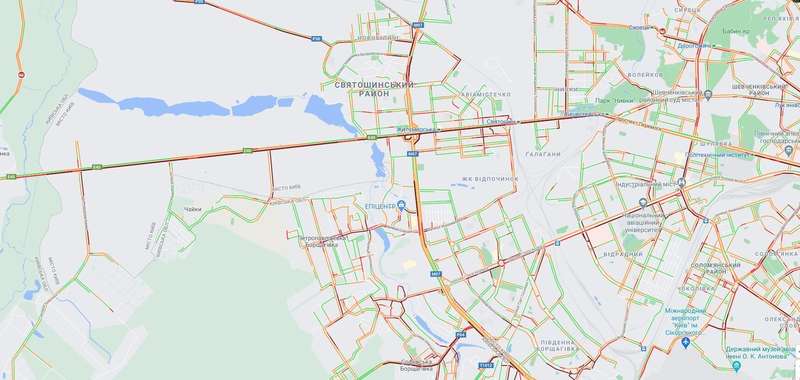 Огромная пробка на проспекте Победы