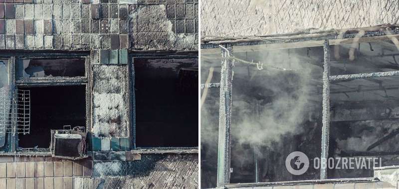 Пожар после взрыва в помещении, где находился