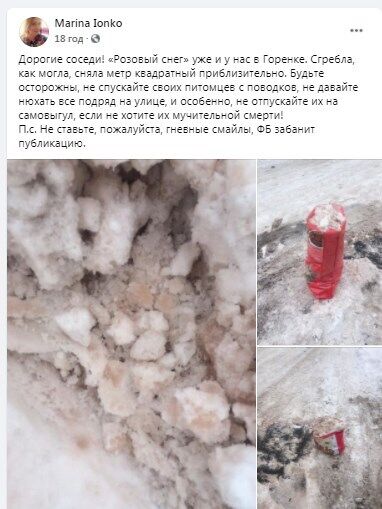 В Киеве переполох из-за отравления собак "розовым снегом": как уберечь домашних любимцев dqxikeidqxidqrant