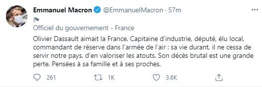 Макрон выразил соболезнования семьям погибших