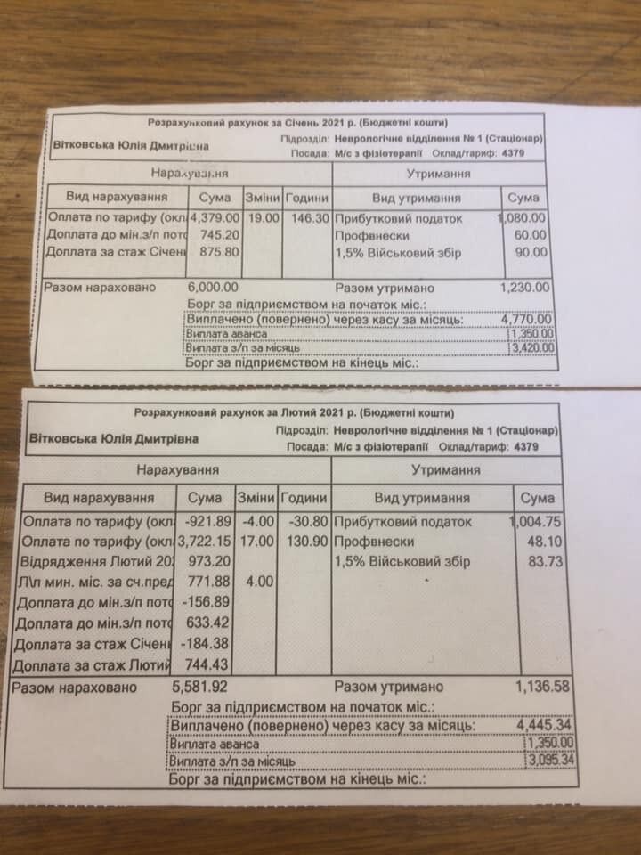 Медсестра Витковская показала свою зарплату за январь и февраль 2021 года dqxikeidqxidqrant