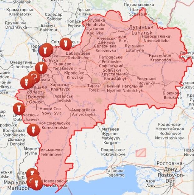 Карта войны на Донбассе dqxikeidqxidqeant