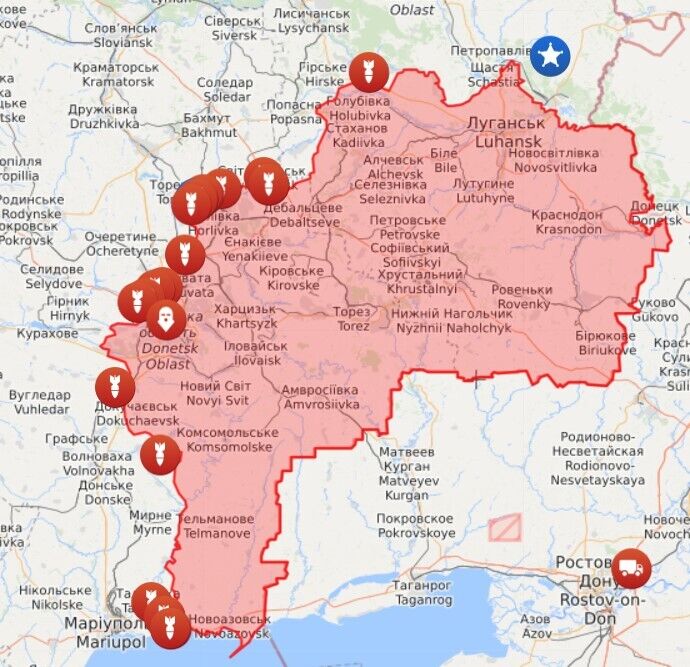 Карта войны на Донбассе dqxikeidqxidqrant