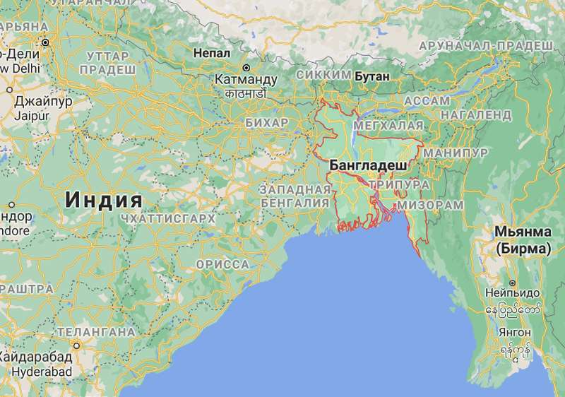Бангладеш на карте мира. dqxikeidqxidqrant