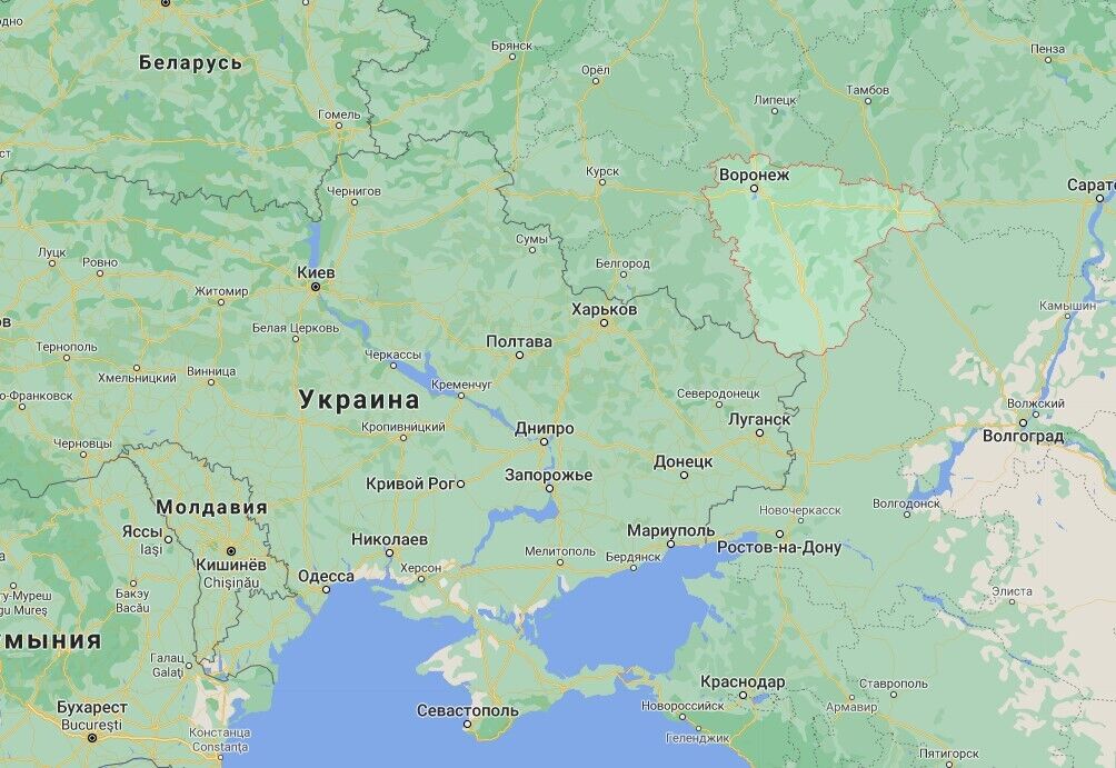 Воронежская область граничит с Украиной.