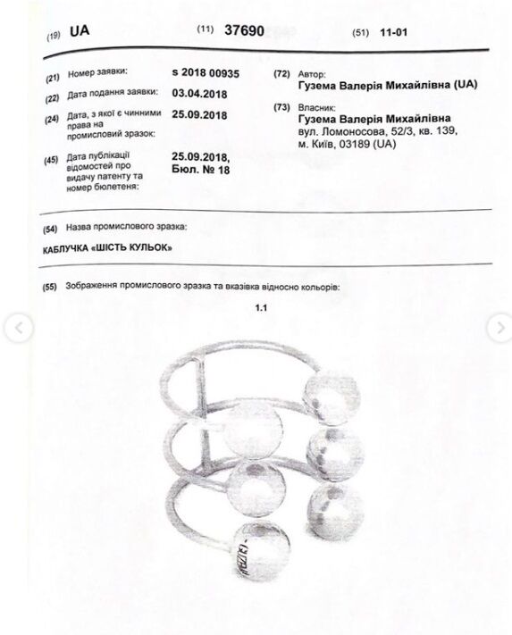 Кольца с шариками были запатентованы.