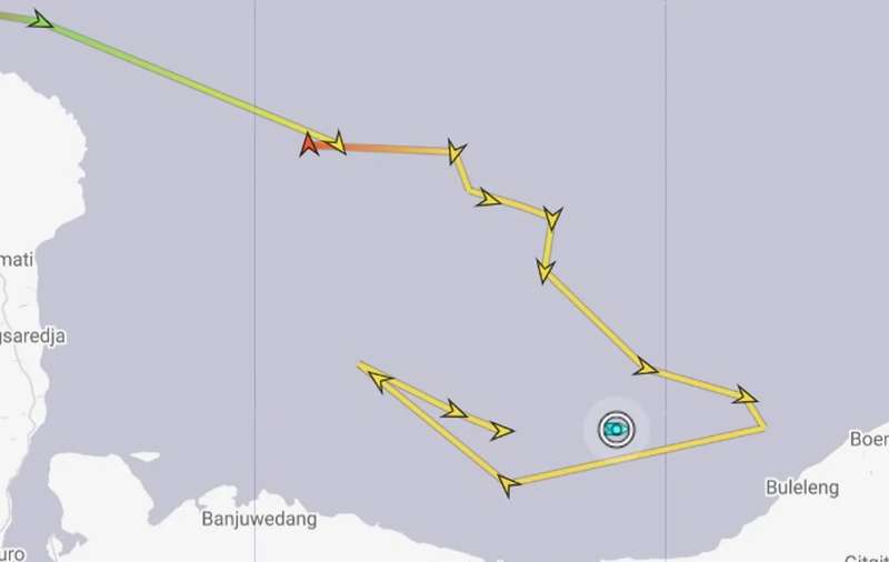 Маршрут движения подлодки