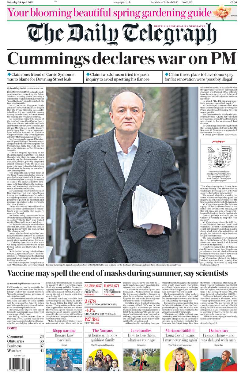 субботний номер газеты Daily Telegraph