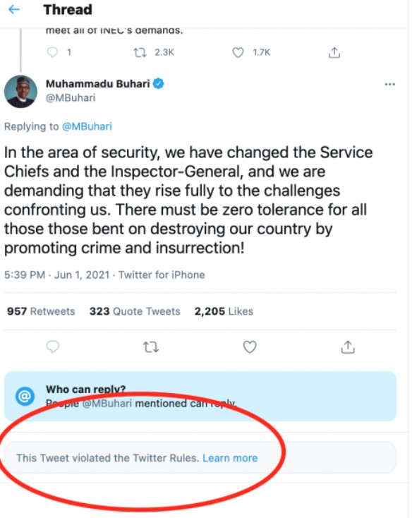 Twitter удалил пост президента Нигерии о гражданской войне - 2 - изображение